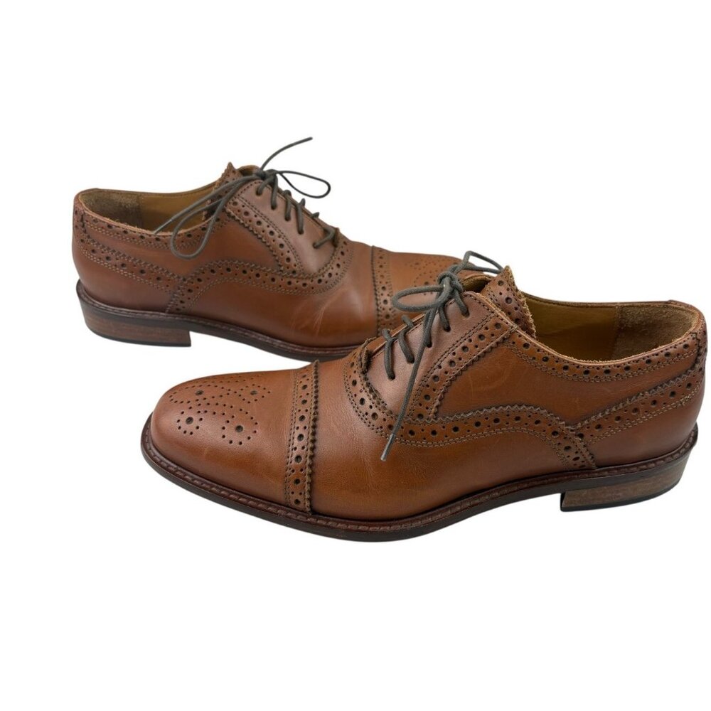 Broletto Baroque Mens Shoes 7.5 Brown Italian Leather Oxford Dress Quiet Luxury - Picture 5 of 12